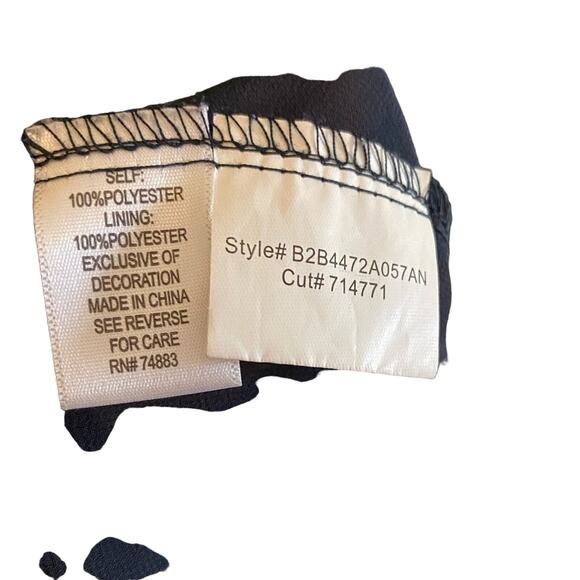 Kenar Navy Blue Sleeveless Sheer Round Neck Embroidered Blouse Size M - Picture 6 of 7